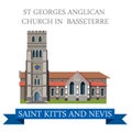 St George Anglican Church Basseterre Saint Kitts Nevis vector Royalty Free Stock Photo