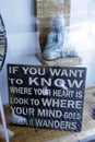 St. George, Bermuda - August 14, 2014: Sign with Quote by Vi Keeland