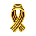 St. George black and gold ribbon. May 9 Russian holiday victory sign vector illustration