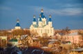 St. George Church In Kamianets-Podilskyi, Ukraine illuminated by sunset light Royalty Free Stock Photo