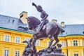 St George equestrian statue, Third Courtyard of Prague Castle, Czech Republic Royalty Free Stock Photo