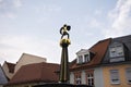 St. George fountain with a statue of Saint George the dragon slayer at Speyer town Royalty Free Stock Photo