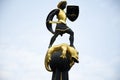 St. George fountain with a statue of Saint George the dragon slayer at Speyer town Royalty Free Stock Photo