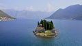 St. George Island. Benedictine Abbey. Montenegro. Perast. Aerial photography Royalty Free Stock Photo
