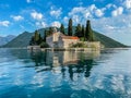 St. George island or Island of Dead in Kotor Bay near Perast, Royalty Free Stock Photo