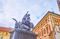 St George killing dragon, Third Courtyard of Prague Castle, Czech Republic Royalty Free Stock Photo