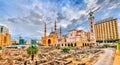 St. George Maronite Cathedral, the Mohammad Al-Amin Mosque and the Garden of Forgiveness in Beirut, Lebanon