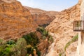 St. George Orthodox Monastery is located in Wadi Qelt. Royalty Free Stock Photo