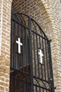 Close up of a Gate in the Cathedral of the Immaculate Conception in St. George\'s, Grenada Royalty Free Stock Photo