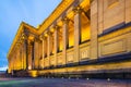 St George`s Hall in Liverpool lights up yellow to celebrate National Day of Reflection