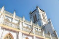 St. George Syro Malabar Catholic Church in low angle view in Alappazha, Kerala, India