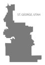 St. George Utah USA city map grey illustration silhouette shape Royalty Free Stock Photo