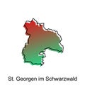 St. Georgen Im Schwarzwald City Map Illustration Design, World Map International vector template with outline graphic