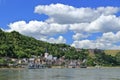 Sankt Goar on the Rhine River with Rheinfels Castle, Rhineland Palatinate, Germany Royalty Free Stock Photo