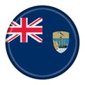 St Helena flag button illustration with clipping path Royalty Free Stock Photo