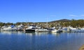 St Helens marina Tasmania with copy space Royalty Free Stock Photo