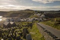 St. Hywyn\'s Church and the village of Aberdaron, Wales. Aberdaron is on the Llyn Peninsula in Gwynedd, North Wales