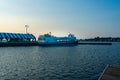 St. Ignace, MI - July 14, 2021: Shepler's Ferry docked in St. Ignace, MI on July 14, 2021.