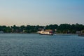 St. Ignace, MI - July 14, 2021: Shepler's Ferry moving in St. Ignace, MI on July 14, 2021.