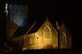 St Illtyds church, Bridgend, floodlit at night Royalty Free Stock Photo