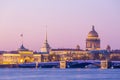 St.Isaac cathedral and Admiralty at the center and Neva river in