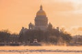 St. Isaac Cathedral, frosty February morning. Saint-Petersburg