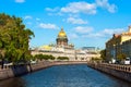 St Isaac's Cathedral across Moyka river, St Petersburg