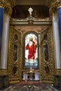 St. Isaac`s Cathedral.The main altar, the Stained-glass window of the resurrection of Christ