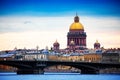 St. Isaac`s Cathedral, Neva in Petersburg Russia Royalty Free Stock Photo