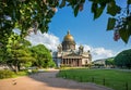 St. Isaac`s Cathedral under the blue sky Royalty Free Stock Photo