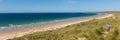 St Ives Bay beach Cornwall uk with people panoramic view Royalty Free Stock Photo