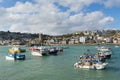 St Ives Cornwall uk boats in harbour in this beautiful tourist town