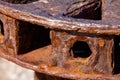 Old rusty Windlass capstan at St Ives, Cornwall on May 13, 2021 Royalty Free Stock Photo
