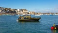 St Ives, harbour with boats and high tide. Popular seaside town and port in Cornwall August 28 2022