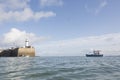 St Ives Harbour and town from the sea, late summer