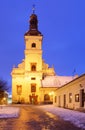 St. Jacob church at night, Trnava Royalty Free Stock Photo