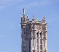 St-Jacques Tower (Tour St-Jacques) against a blue sky, Paris, France Royalty Free Stock Photo