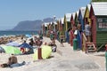 St James beach and colourful beach huts. Cape Town South Africa