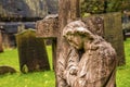 St James's Cemetery with statue of angel and cross Royalty Free Stock Photo