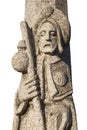 St. James sculpture over white background