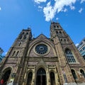 St. James United Church on Saint Catherine Street in Downtown Montreal, Quebec, Canada.