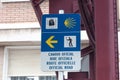 St James Way sign at UNESCO listed Biscay bridge in Portugalete