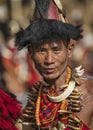 1st Jan 2000, Hornbill festival, Nagaland, India. Naga Tribal Portrait Royalty Free Stock Photo