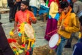 31st January 2023, Tehri Garhwal, Uttarakhand, India. Dhol Damo , traditional Uttarakhandi Drum instrument. Traditional Dance and