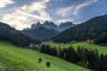 St Johann Church, Santa Maddalena, Val Di Funes, Dolomites, Ital Royalty Free Stock Photo