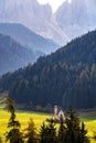 St Johann Church, Santa Maddalena, Val Di Funes, Dolomites, Italy. Royalty Free Stock Photo