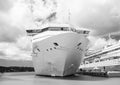 Beautiful large luxury cruise ship at moorage St. John, Antigua