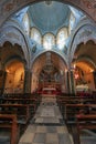 The St. John the Baptist Cathedral, the Roman Catholic church in Fira, Santorini, Greece Royalty Free Stock Photo