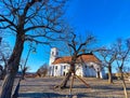 The Church Square and old town roofs of Szentendre, Hungary Royalty Free Stock Photo