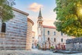 St John the Baptists Church and the Fortress walls, Budva Old Town, Montenegro Royalty Free Stock Photo